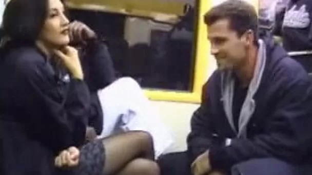 Awesome public gangbang sex with random men in the metro