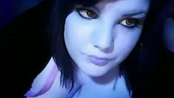 Slutty and filthy bitch with nice boobs masturbates