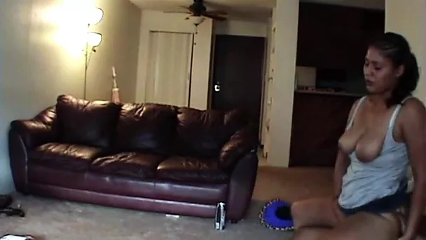 Big Tits Girlfriend fucked in a cozy room with a black guy