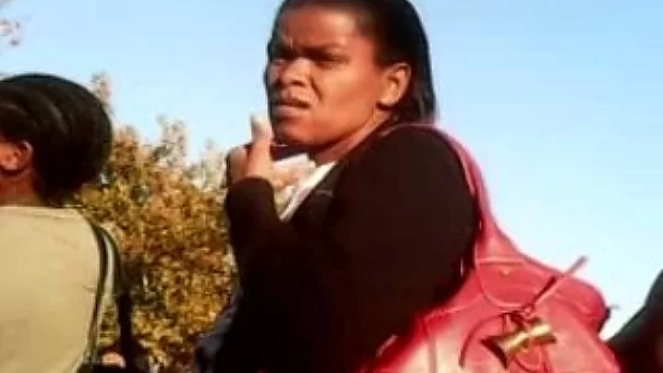 Captured fat ass upskirt on amateur camera while standing in line