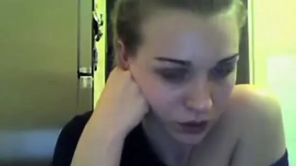 Sad gorgeous chicks gets really horny while chatting on internet