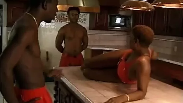 Long black dick reaming that tight brown pussy