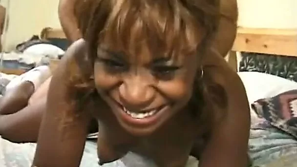 Mustful dark-haired ebony gets hammered by abdominous man