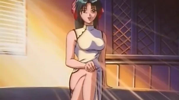 Lesbo hentai babe teasing nipples