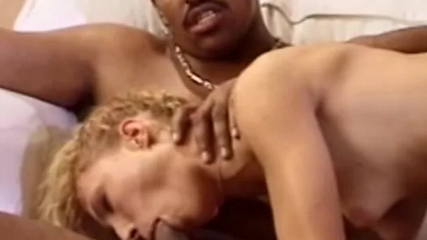 Interracial DP Anal 3some For Skinny Blonde Swinger
