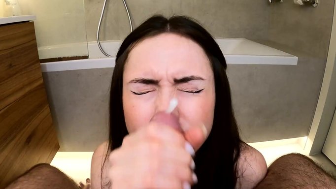 Cunning Brunette Bitch Gives Mind Blowing Head to Brutal Pinkish Dick