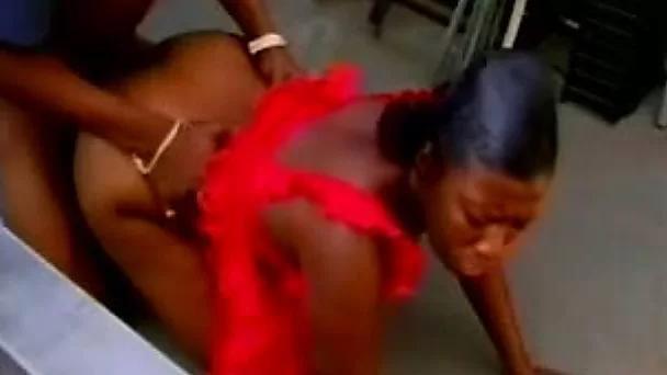 Hot and busty black babe with big ass fucks black guy