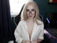 Petite Sexy Blonde Nerdy Teacher Shows How She Prefers To Talk To Her Student Tet-a-Tet