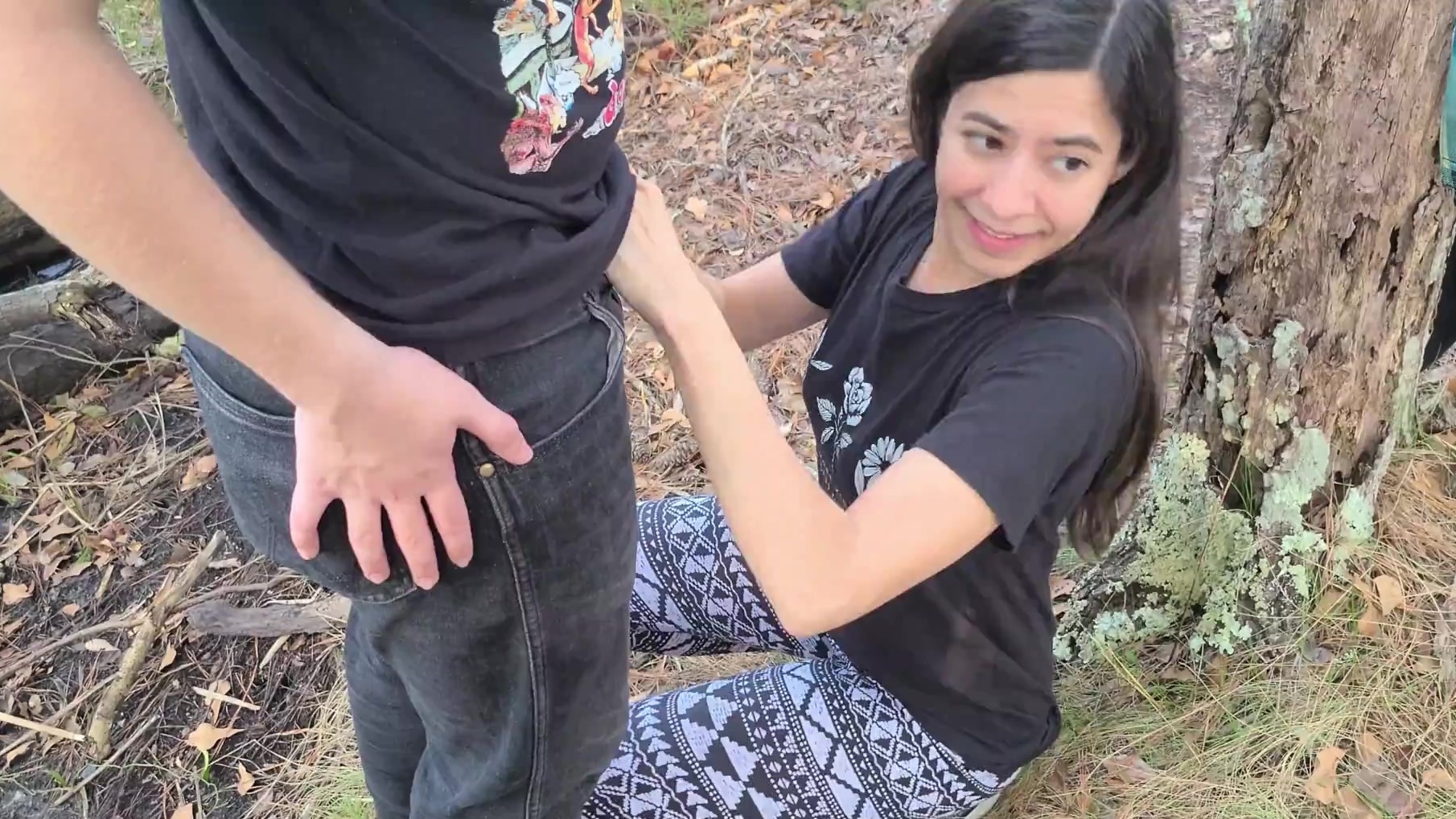 Destroyed all her holes and filled anal with a creampie in the forest - Mylust.com Video