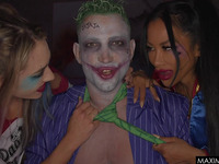 Spicy Halloween threesome with Joker and Harley Quinn