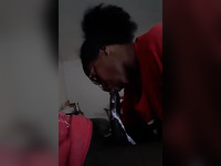 Ebony stepmom sucks black hunk like a pro slut - Home Video