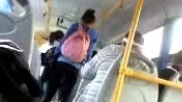 I spied on Spanish coed while I went to work by bus