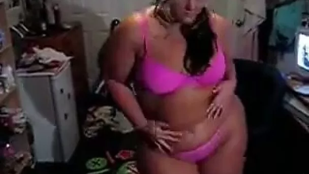 Sweet and hot BBW babe in outrageous lingerie on webcam