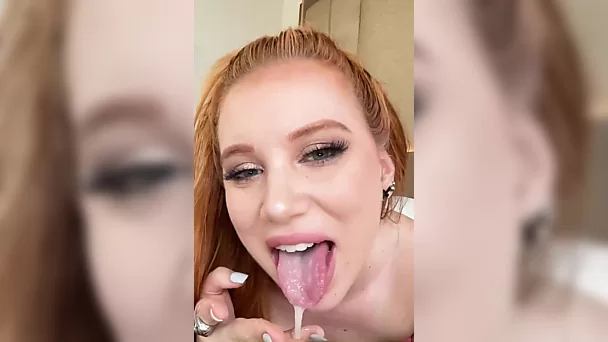 Schau dir an, wie dieser Rothaarige seinen großen Schwanz nimmt, um richtig leckeren Samen zu bekommen.