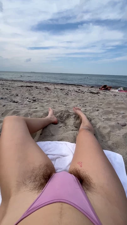 showing off at the beach