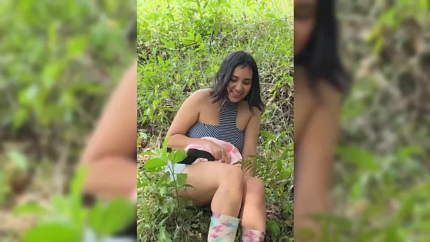 Big ass Latina is up for risky fuck in the woods
