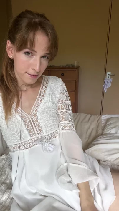 This soft dress feels so good against my hard girl cock ;)