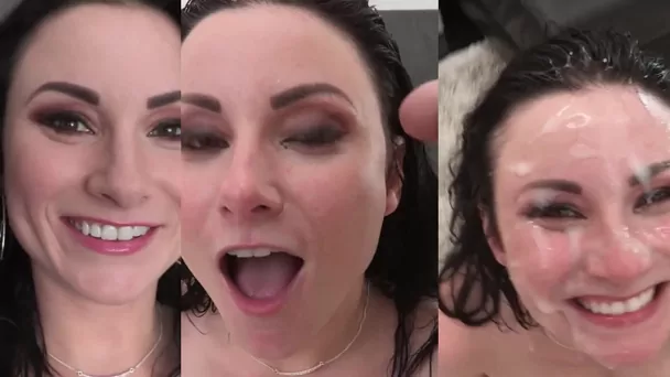 Veruca James before, during and after bukkake